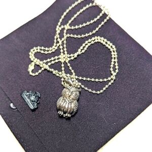 NWOT Lagos Sterling Silver Natural wonders Owl Pendant Necklace